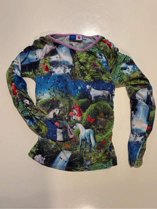 Molo Other - Molo Long Sleeve Unicorn Forest Tee in Blue, Green, Purple